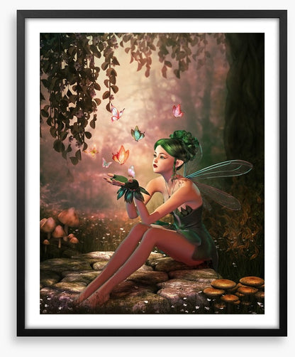 Forest nymph with butterflies