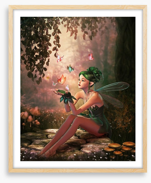 Forest nymph with butterflies