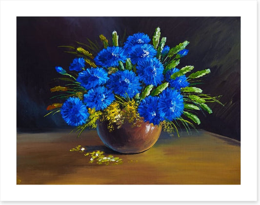 Blue wildflower bouquet