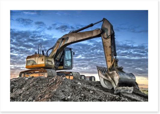 Excavator at dusk