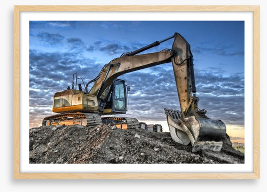 Excavator at dusk