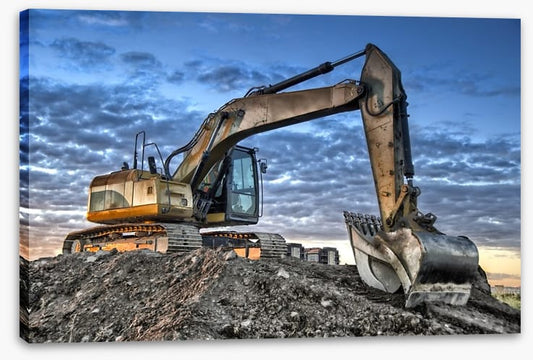Excavator at dusk