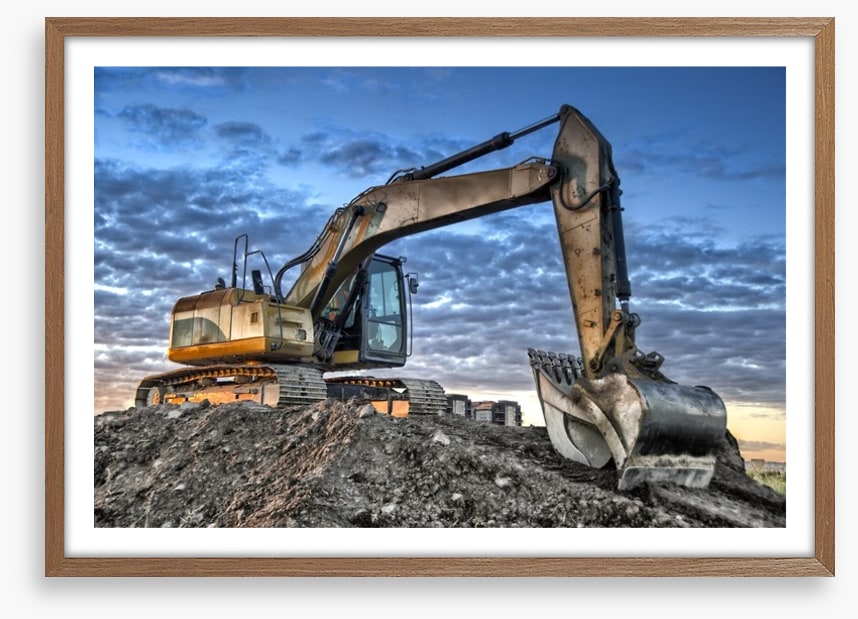 Excavator at dusk