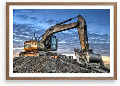 Excavator at dusk