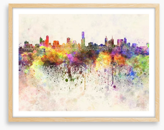 Melbourne skyline watercolour