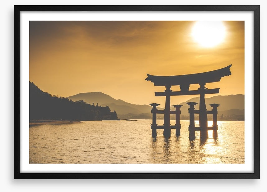Shinto torii sunset