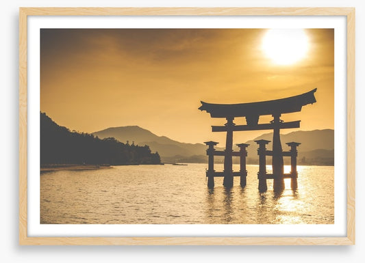 Shinto torii sunset