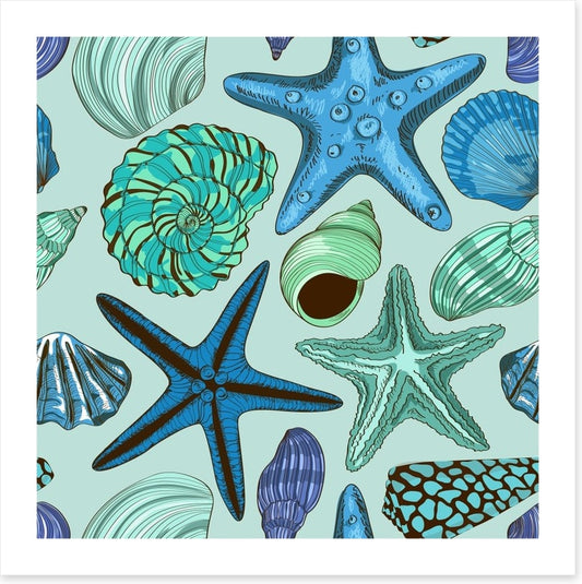 Seashells and starfish