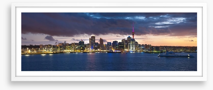 Auckland skyline at dusk