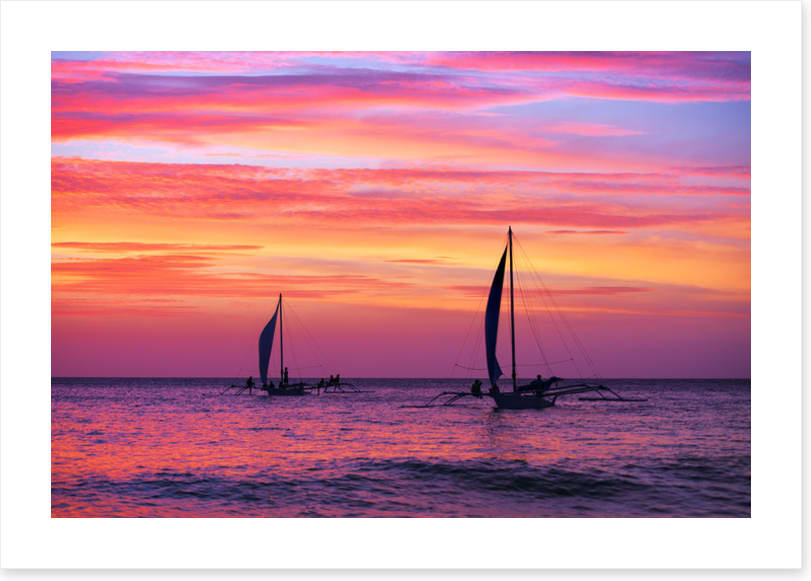 Sunset sail silhouettes