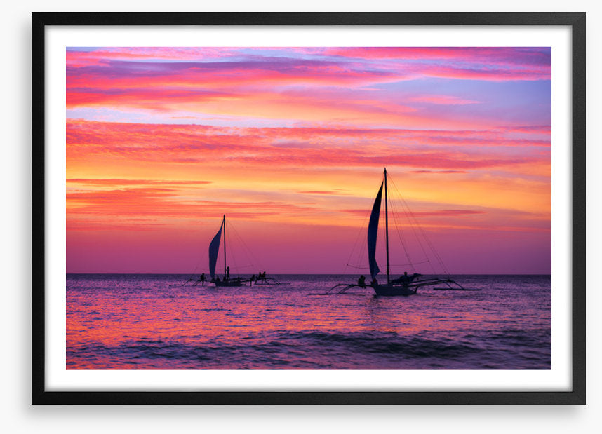 Sunset sail silhouettes