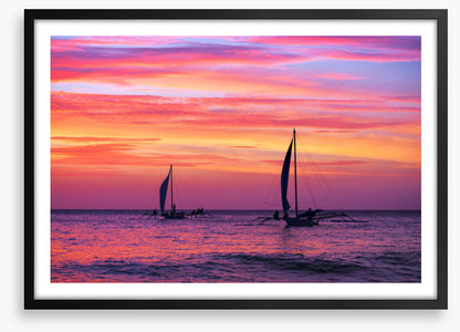 Sunset sail silhouettes