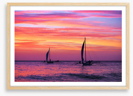 Sunset sail silhouettes