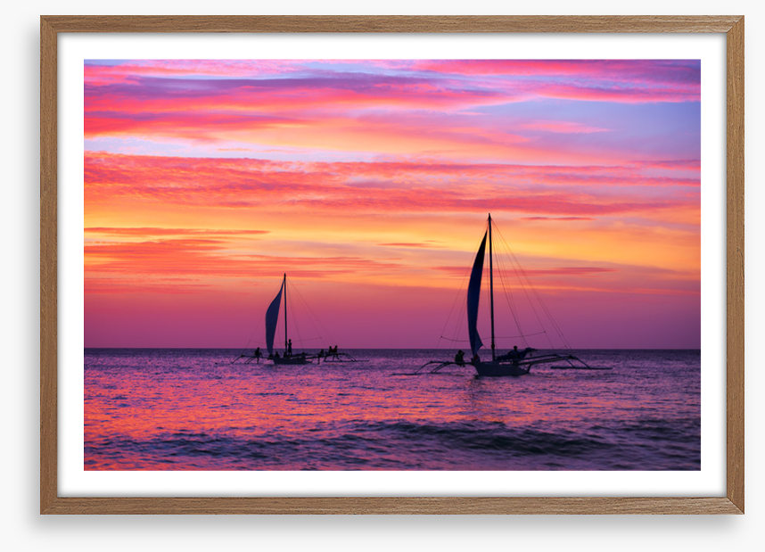 Sunset sail silhouettes