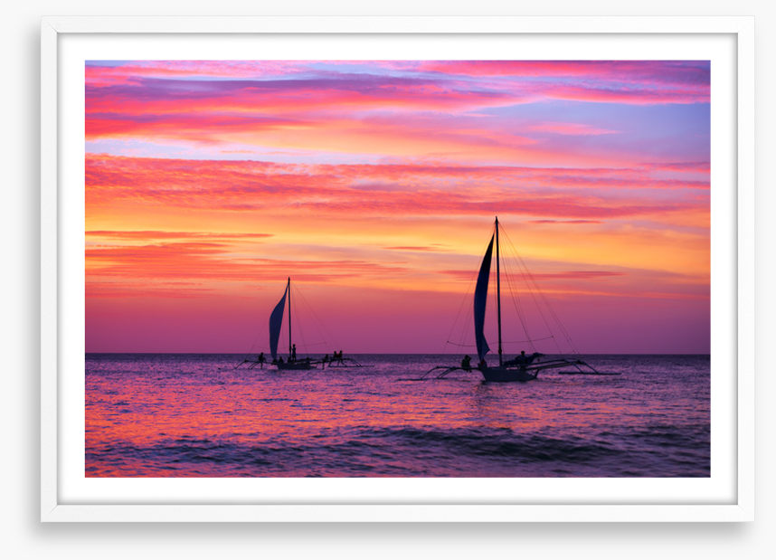 Sunset sail silhouettes