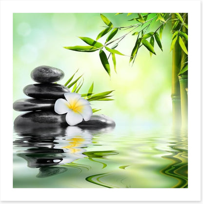 Frangipani and bamboo