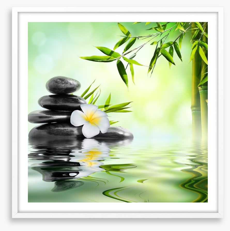 Frangipani and bamboo