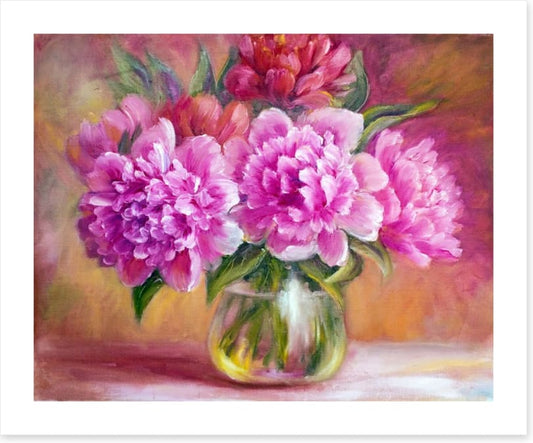 Golden light peonies