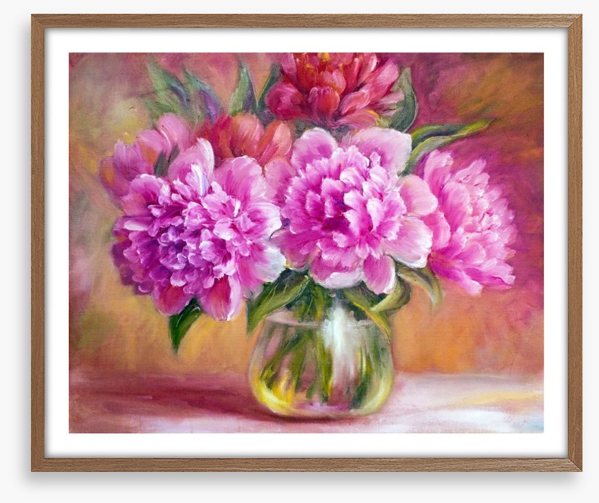 Golden light peonies