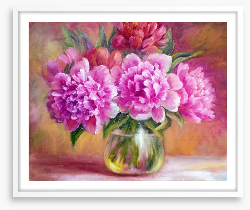 Golden light peonies