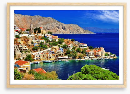 Blue waters of Symi island, Greece
