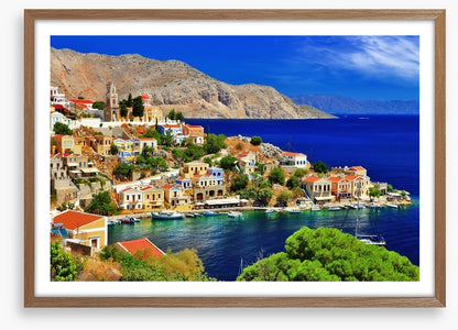 Blue waters of Symi island, Greece