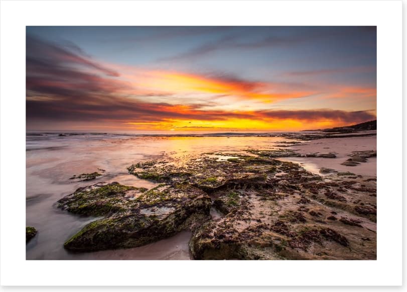 Rocky beach sundown