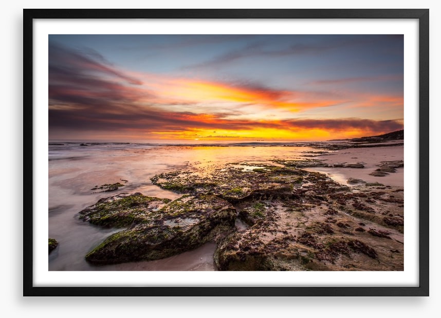 Rocky beach sundown