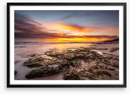 Rocky beach sundown