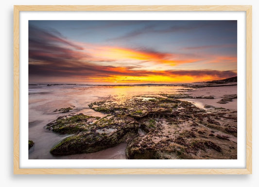 Rocky beach sundown