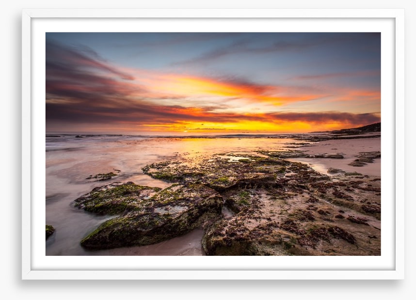 Rocky beach sundown