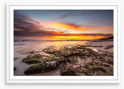 Rocky beach sundown