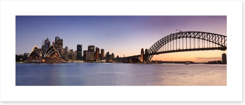 Sydney CBD panoramic at dusk
