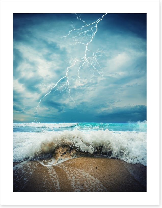 Dramatic storm seascape