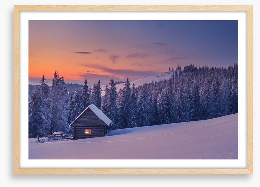 The cabin in the snow