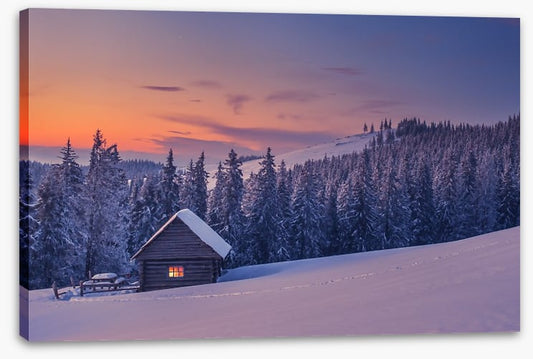 The cabin in the snow