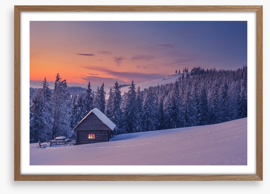 The cabin in the snow