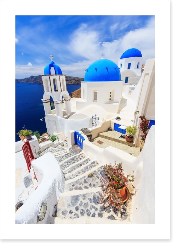 The village of Oia in Santorini, Greece