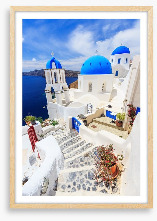 The village of Oia in Santorini, Greece