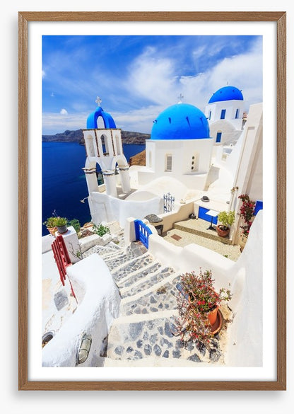 The village of Oia in Santorini, Greece
