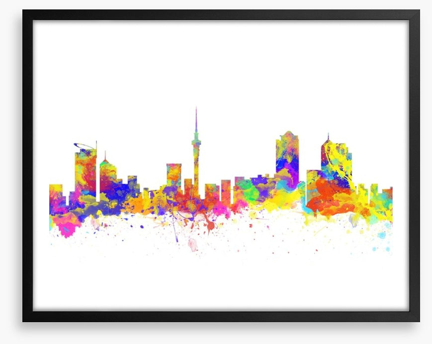 Auckland skyline watercolour