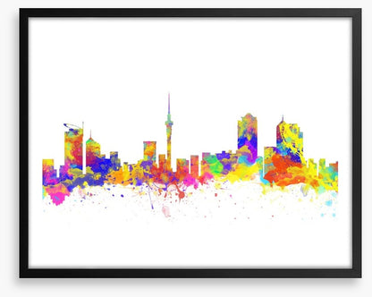 Auckland skyline watercolour