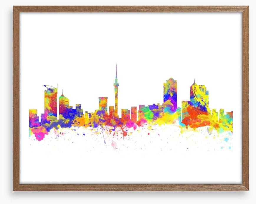 Auckland skyline watercolour