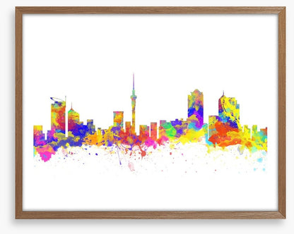 Auckland skyline watercolour