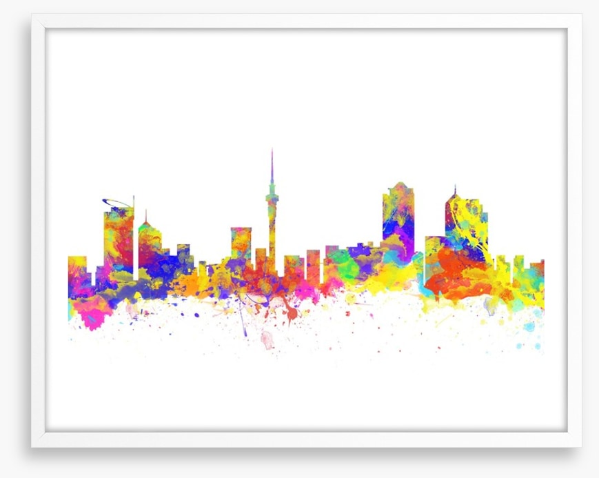 Auckland skyline watercolour