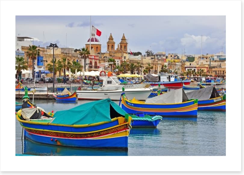 Maltese boats in Valletta harbour
