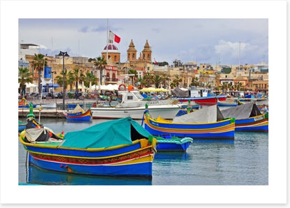 Maltese boats in Valletta harbour