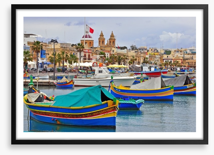 Maltese boats in Valletta harbour