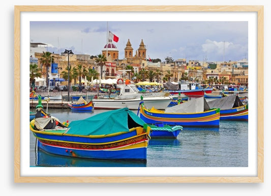 Maltese boats in Valletta harbour