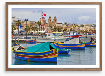 Maltese boats in Valletta harbour
